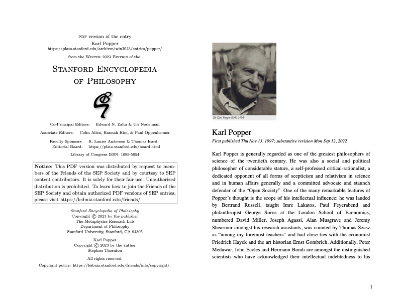 fordøje sorg Glamour Friends of the SEP Society - Preview of Karl Popper PDF